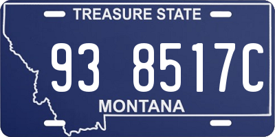 MT license plate 938517C