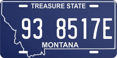 MT license plate 938517E
