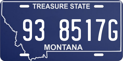MT license plate 938517G