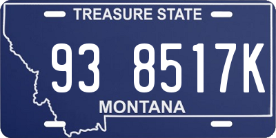 MT license plate 938517K