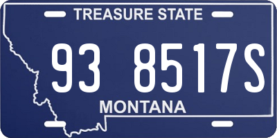 MT license plate 938517S