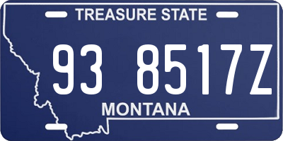 MT license plate 938517Z