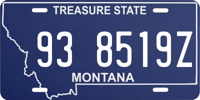 MT license plate 938519Z