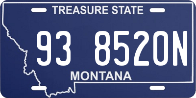 MT license plate 938520N