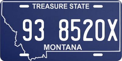 MT license plate 938520X