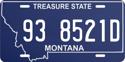 MT license plate 938521D