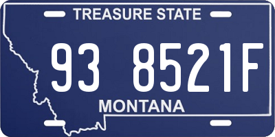 MT license plate 938521F