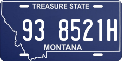MT license plate 938521H