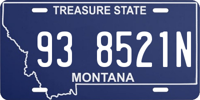 MT license plate 938521N