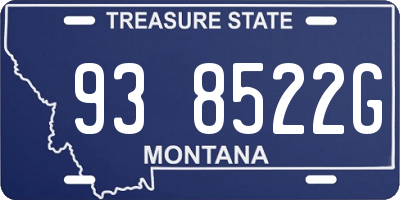 MT license plate 938522G
