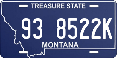 MT license plate 938522K