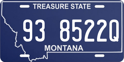 MT license plate 938522Q