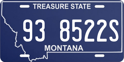 MT license plate 938522S