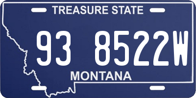 MT license plate 938522W