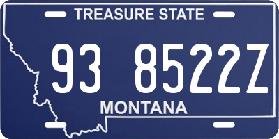 MT license plate 938522Z