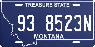 MT license plate 938523N