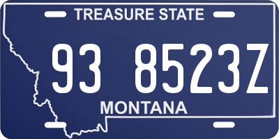 MT license plate 938523Z
