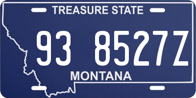 MT license plate 938527Z