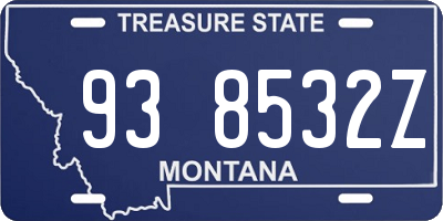 MT license plate 938532Z