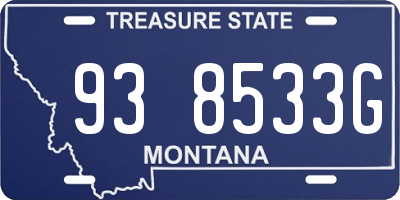 MT license plate 938533G