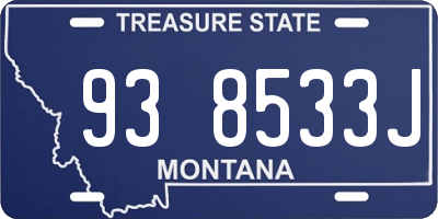 MT license plate 938533J