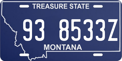 MT license plate 938533Z