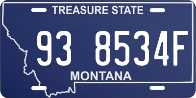 MT license plate 938534F