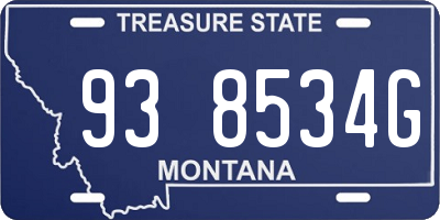 MT license plate 938534G