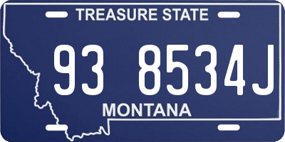 MT license plate 938534J