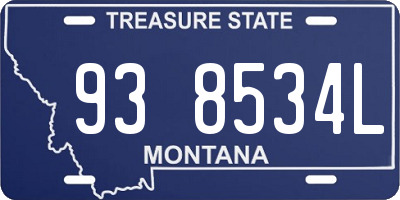 MT license plate 938534L