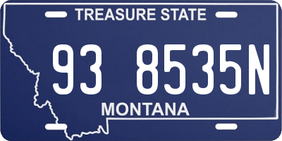 MT license plate 938535N