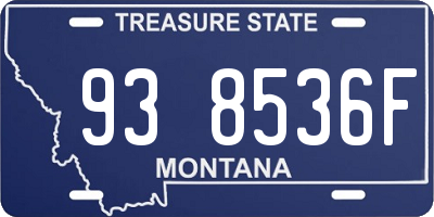 MT license plate 938536F