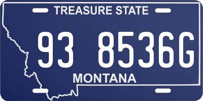 MT license plate 938536G