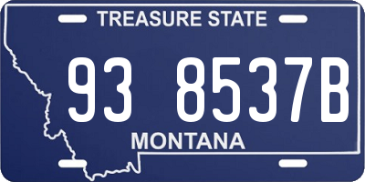 MT license plate 938537B
