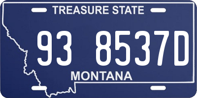 MT license plate 938537D