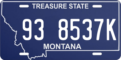 MT license plate 938537K