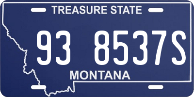 MT license plate 938537S