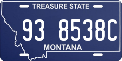 MT license plate 938538C