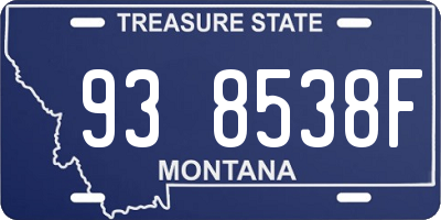 MT license plate 938538F