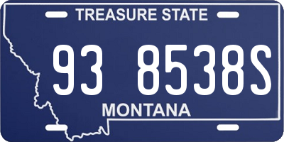 MT license plate 938538S