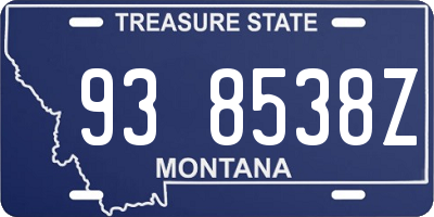MT license plate 938538Z