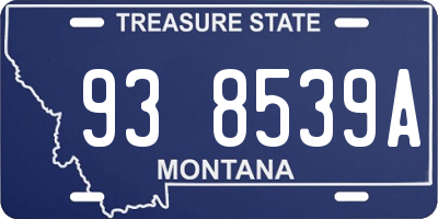 MT license plate 938539A