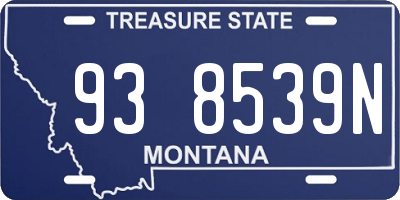 MT license plate 938539N