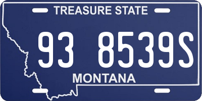 MT license plate 938539S
