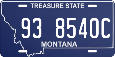 MT license plate 938540C