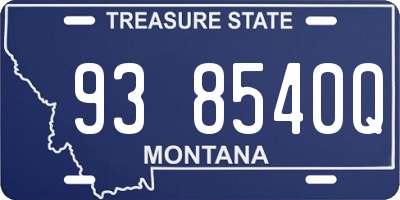 MT license plate 938540Q