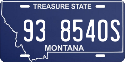 MT license plate 938540S