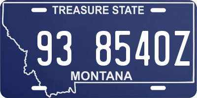 MT license plate 938540Z