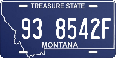 MT license plate 938542F