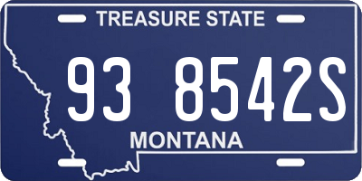 MT license plate 938542S